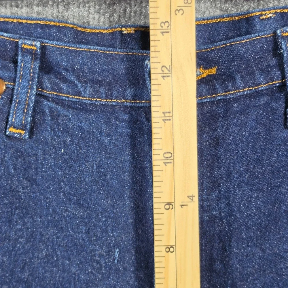 Wrangler Jeans Mens 35 34 Cowboy Cut Jeans Slim Fit Dark Wash Indigo Denim